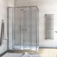 Душевой уголок GuteWetter Slide Rectan GK-865 левая 130x80 см стекло бесцветное, профиль хром