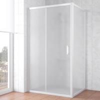 Душевой уголок Vegas Glass ZP+ZPV NOVO 140*100 01 10 профиль белый, стекло сатин