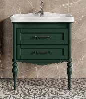 Тумба с раковиной ValenHouse Эстетика 80 зеленая, фурнитура хром