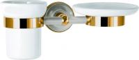 Мыльница Migliore Mirella ML.MRL-M066.CRDO и стакан, хром-золото