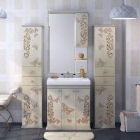 Мебель для ванной Misty Бабочка 90 бежевая, патина