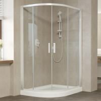 Душевой уголок Vegas Glass ZS-F 120*100 01 01 профиль белый, стекло прозрачное