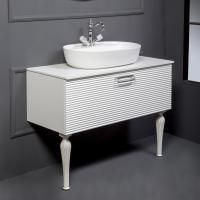 Тумба с раковиной Armadi Art Vallessi Avantgarde Linea 100 белая, с накладной раковиной