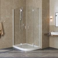 Душевой уголок Vegas Glass AFS-F Lux 110*90 01 01 L профиль белый, стекло прозрачное