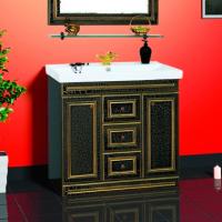 Тумба с раковиной Misty Fresko 90 черная краколет