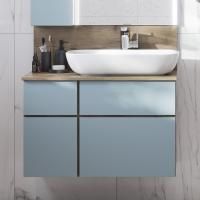 Тумба с раковиной Aquaton Мишель 80 дуб рустикальный, раковина Лола 60