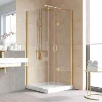 Душевой уголок Vegas Glass GPS-Fis LUX 80*100 09 crystalvision R профиль золото глянцевое, стекло crystalvision