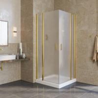 Душевой уголок Vegas Glass EFA LUX 120 09 10 профиль золото глянцевое, стекло сатин