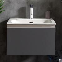 Тумба с раковиной Armadi Art Vallessi 60 антрацит матовая, с белой раковиной