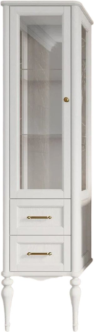 Пенал ValenHouse Эстетика 60 L белый витрина, фурнитура бронза