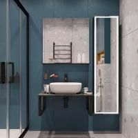 Мебель для ванной Diwo Элиста 80 чёрный мрамор, с раковиной Moduo 50 Square