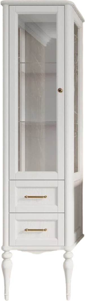 Пенал ValenHouse Эстетика 60 L белый витрина, фурнитура золото