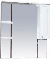 Зеркало-шкаф Misty Александра 85 R белый металлик