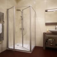 Душевой уголок GuteWetter Practic Rectan GK-402 левая 100x75 см стекло бесцветное, профиль матовый хром