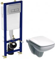 Инсталляция Ideal Standard 4 в 1 с кнопкой хром + унитаз IFO Special с микролифтом