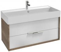 Тумба с раковиной Jacob Delafon Vivienne 100 дуб табак/белый сатин, ручки белые