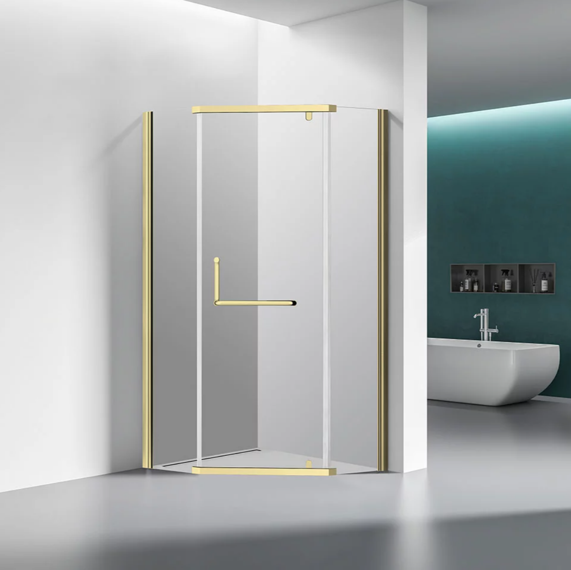 Душевой уголок Veconi Rovigo RV-36G 90x90, профиль золото