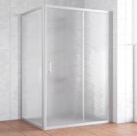 Душевой уголок Vegas Glass ZP+ZPV 140*100 07 02 профиль матовый хром, стекло шиншилла