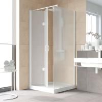 Душевой уголок Vegas Glass GPS-Fis LUX 80*90 01 10 L профиль белый, стекло сатин