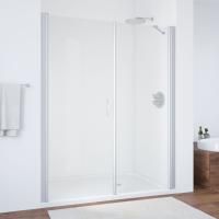 Душевая дверь в нишу Vegas Glass EP-F-2 185 07 01 L профиль матовый хром, стекло прозрачное