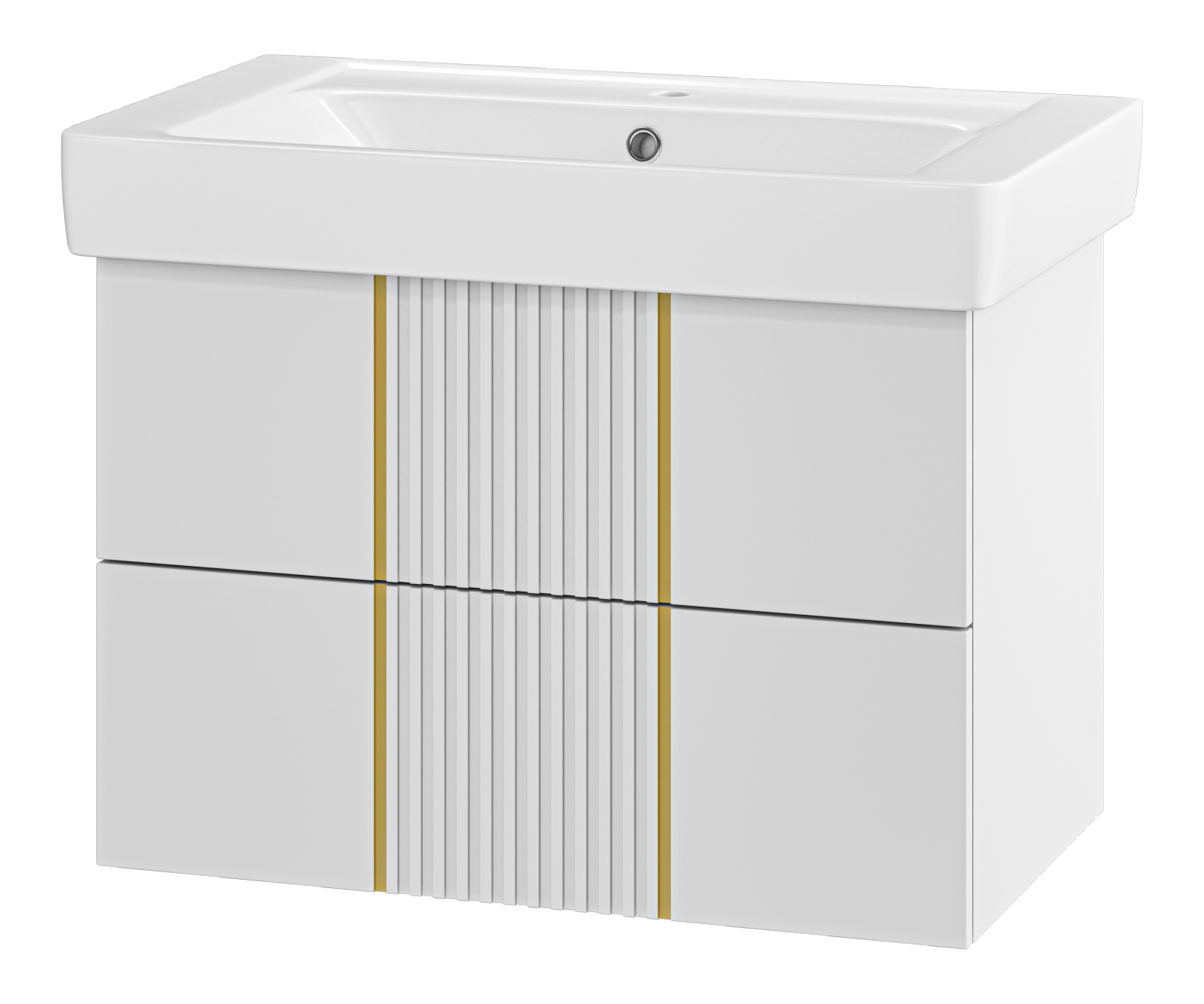 Тумба с раковиной Brevita Vega 80 подвесная, белая