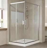 Душевой уголок Vegas Glass ZA-F 120*110 08 01 профиль глянцевый хром, стекло прозрачное
