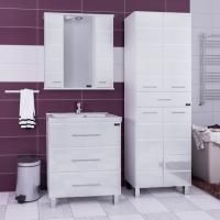Мебель для ванной СанТа Омега Люкс 80 напольная белая 3 ящика