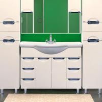 Тумба с раковиной Misty Жасмин 105 бежевая эмаль, 6 ящиков