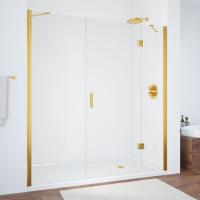 Душевая дверь в нишу Vegas Glass AFP-F TUR NOVO 220 09 01 R профиль золото глянцевое, стекло прозрачное