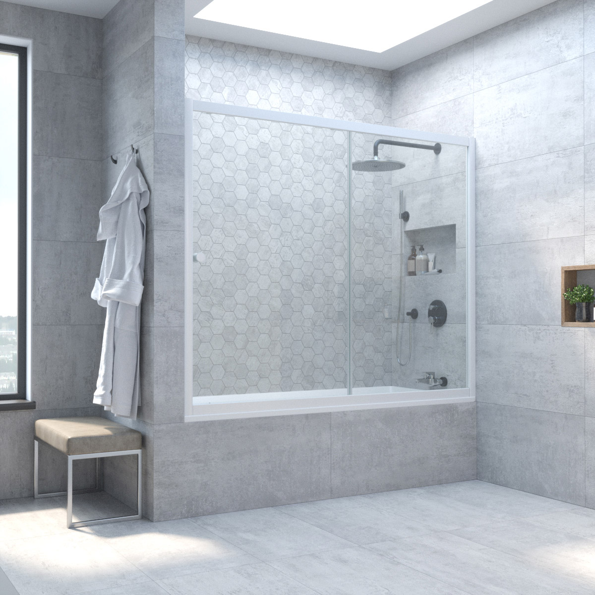 Шторка на ванну Vegas Glass ZV NOVO 190 01 crystalvision, профиль белый, стекло crystalvision