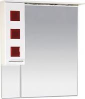 Зеркало-шкаф Misty Кармен 90 L белая эмаль, красное стекло