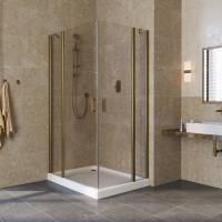 Душевой уголок Vegas Glass EFA-F LUX 110*100 05 05 L профиль бронза, стекло бронза