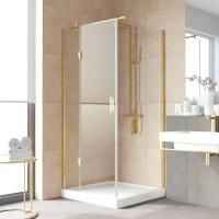 Душевой уголок Vegas Glass AFP-Fis LUX 100*120 09 01 L профиль золото глянцевое, стекло прозрачное