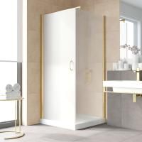 Душевой уголок Vegas Glass EP-Fis LUX 90*80 09 10 L профиль золото глянцевое, стекло сатин