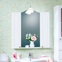 Зеркало-шкаф Бриклаер Лючия 85 белый глянцевый