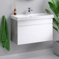 Тумба с раковиной Aqwella Smart 80 бетон светлый