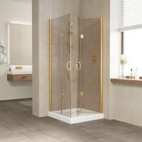 Душевой уголок Vegas Glass 2GPS LUX 90*80 09 05 R профиль золото глянцевое, стекло бронза