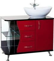 Тумба под раковину Bellezza Рио 90 R красная с черным