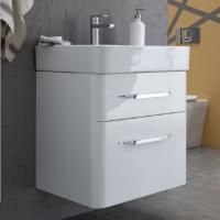 Тумба с раковиной Aquanet Виченца 80 белый глянец