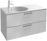 Тумба с раковиной Jacob Delafon Odeon Rive Gauche 100 белая, 2 ящика, ручки черные