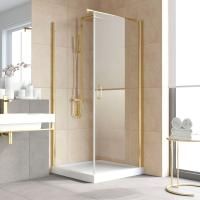 Душевой уголок Vegas Glass EP-Fis LUX 80*120 09 01 R профиль золото глянцевое, стекло прозрачное