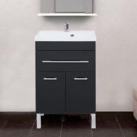 Тумба с раковиной Aquanet Верона 58 черная, 1 ящик, 2 двери