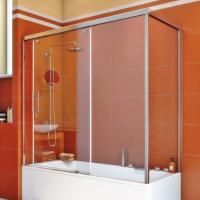 Шторка на ванну GuteWetter Slide Part GV-863B правая 150x80 см стекло бесцветное, профиль хром