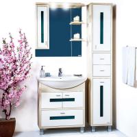 Мебель для ванной Бриклаер Бали 75 светлая лиственница, белый глянец