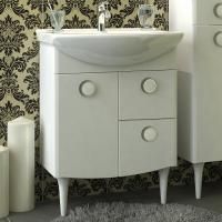 Тумба с раковиной Triton Лира 65 R, 1 дверь, 2 ящика, белая