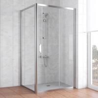 Душевой уголок Vegas Glass ZP+ZPV 100*100 08 01 профиль глянцевый хром, стекло прозрачное