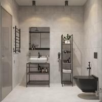 Мебель для ванной Stworki Нюборг 70 с зеркалом, черная