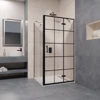 Душевой уголок RGW Passage PA-77B R (1410-1440)х700х1950 профиль черный, стекло прозрачное