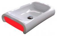 Накладная раковина Hidra Ceramica Hi-line HI15 белая с красным