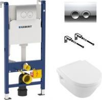 Инсталляция Geberit Duofix Delta 458.124.21.1 3 в 1 + кнопка смыва + унитаз подвесной Villeroy & Boch Omnia Architectura 5684HR01 alpin